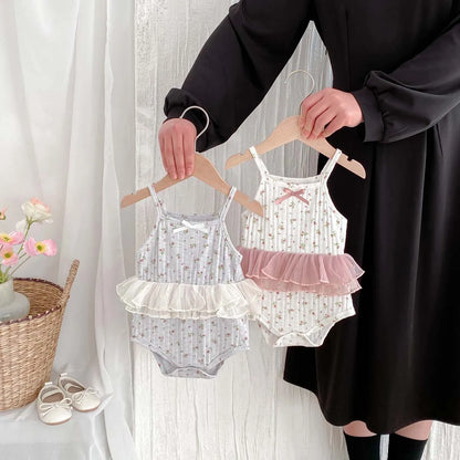 Baby Girl Floral Lace Romper Summer Outfit