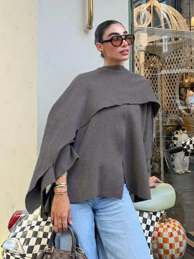 Autumn Chic: Knit Scarf Jacket for Women