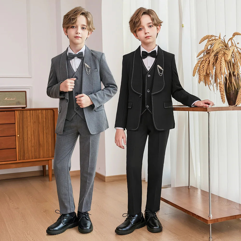 Boys’ Slim Fit Formal Suit – Wedding & Party Outfit (4–12 Years)