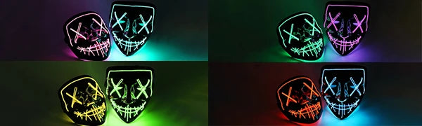 Halloween LED Mask – Poptrend Light-Up Scary Costume Accessory