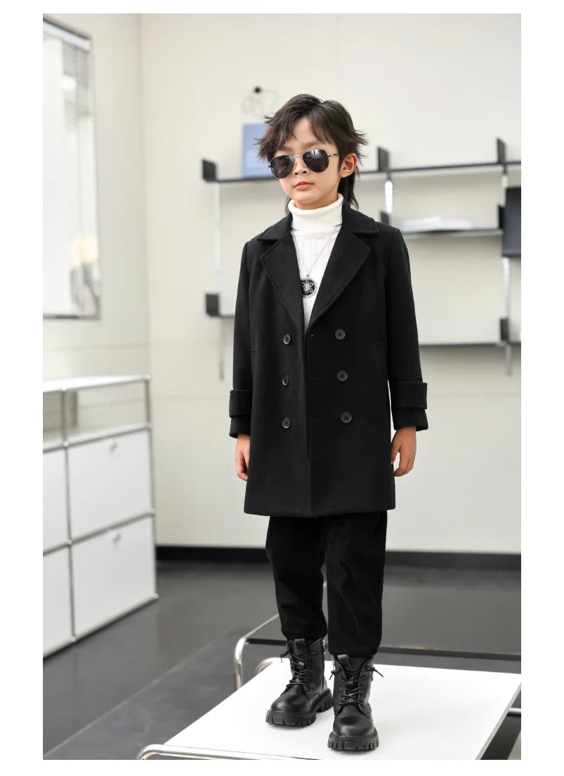 Fall & Winter Boys Jacket – Velvet Wool Outerwear