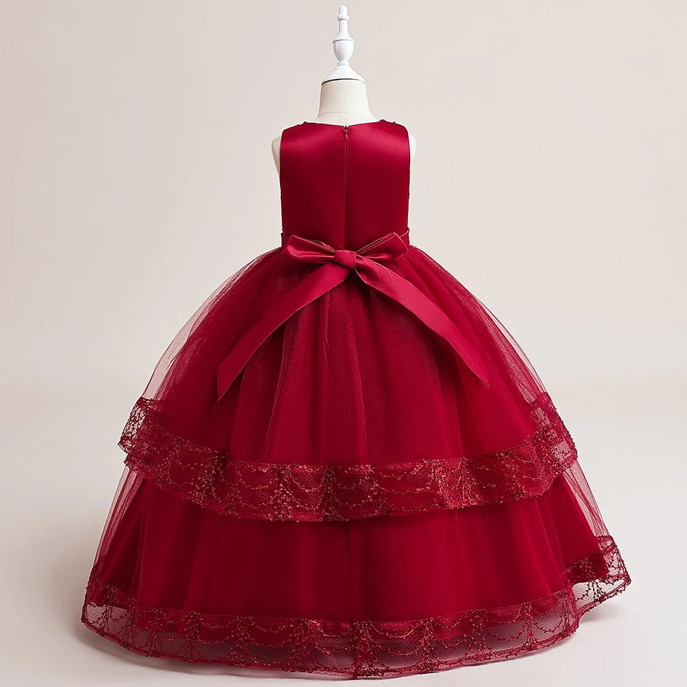 Flower Bow Kids’ Dress – Pageant & Party Wear