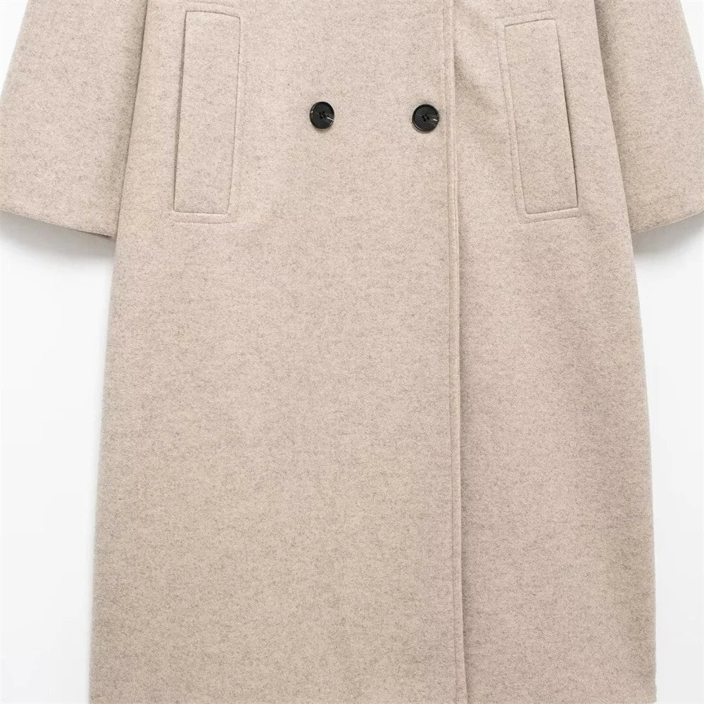 Autumn Chic Double-Breasted Lapel Coat
