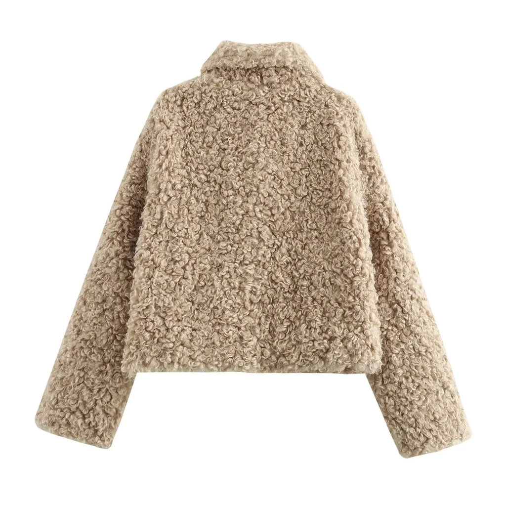 Chic Flip Collar Winter Jacket for Women
