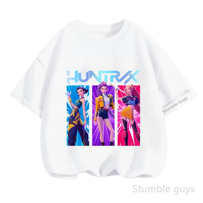 Kpop Demon Hunters Anime T-Shirt – Cool Short Sleeve for Children