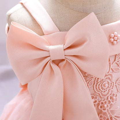 Elegant Infant Dress – Bow Lace Princess Party Wear