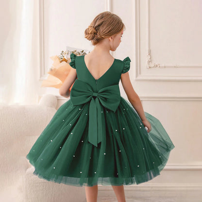 Elegant Kids Dress with Big Bow – Special Occasions