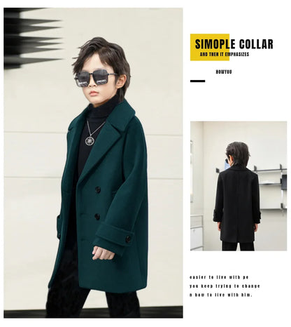 Fall & Winter Boys Jacket – Velvet Wool Outerwear