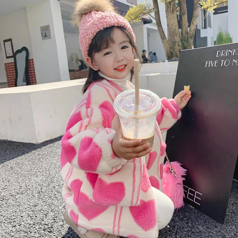 Little Princess Warm Coat – Plush Girls’ Outerwear