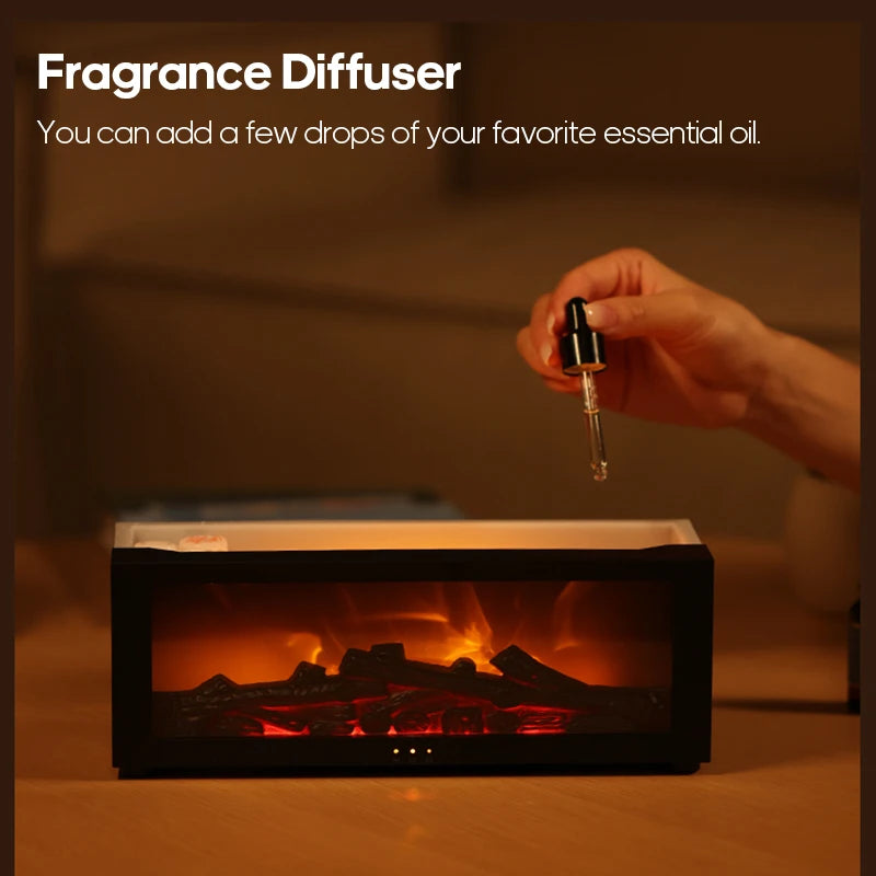 Colorful Flame Aroma Diffuser & Humidifier - 150ml, Auto-Off, Remote Control for Home & Bedroom