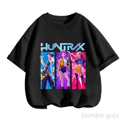 Kpop Demon Hunters Anime T-Shirt – Cool Short Sleeve for Children