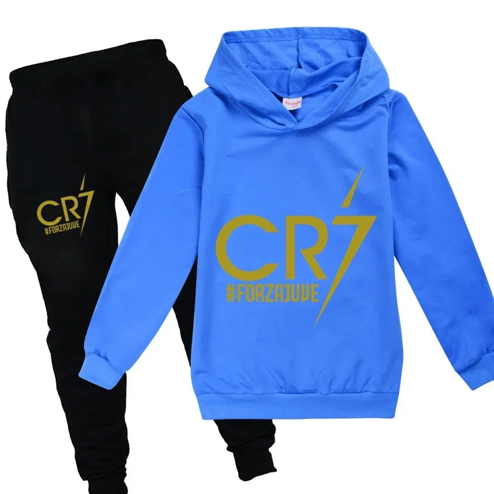 Kids' CR7 Hoodie & Pants Set: Sporty Style for Young Fans