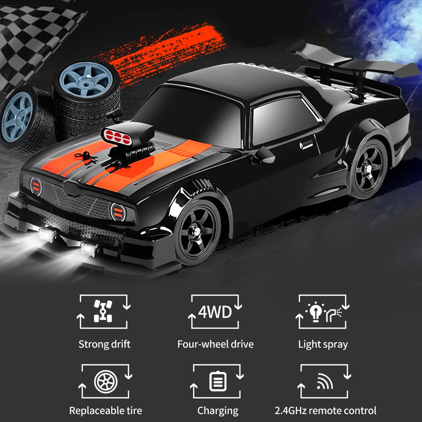 Remote Control Drift Car – 2.4GHz 1:16 4WD Race Toy for Kids
