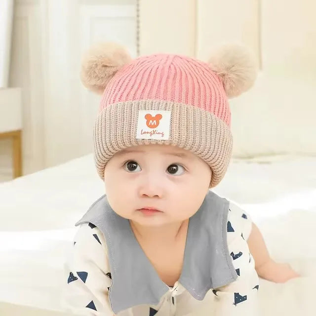 Cute Bear Knit Hat & Scarf Set for Kids