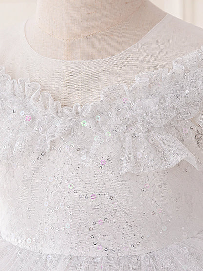 Girls’ Formal Lace Dress – High-End Embroidery for Flower Girl