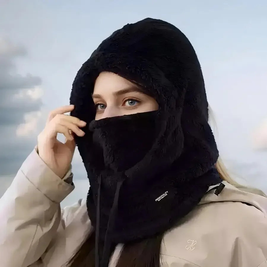 Winter Face Cover Hat with Fleece Sherpa Lining
