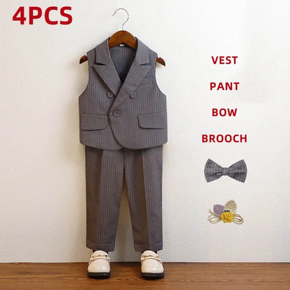 Little Gentleman Korean Striped Suit – Boys’ Party & Ceremony Costume