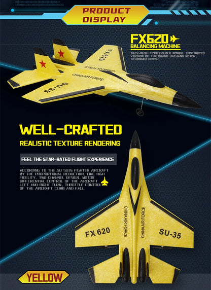 2.4G RC Foam Aircraft SU-35 – Fighter Jet Glider Toy for Kids