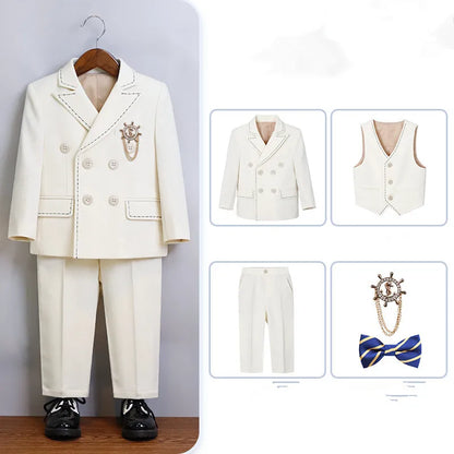 Boys’ Complete 5-Piece Dress Set – Wedding, Piano & Host Costume