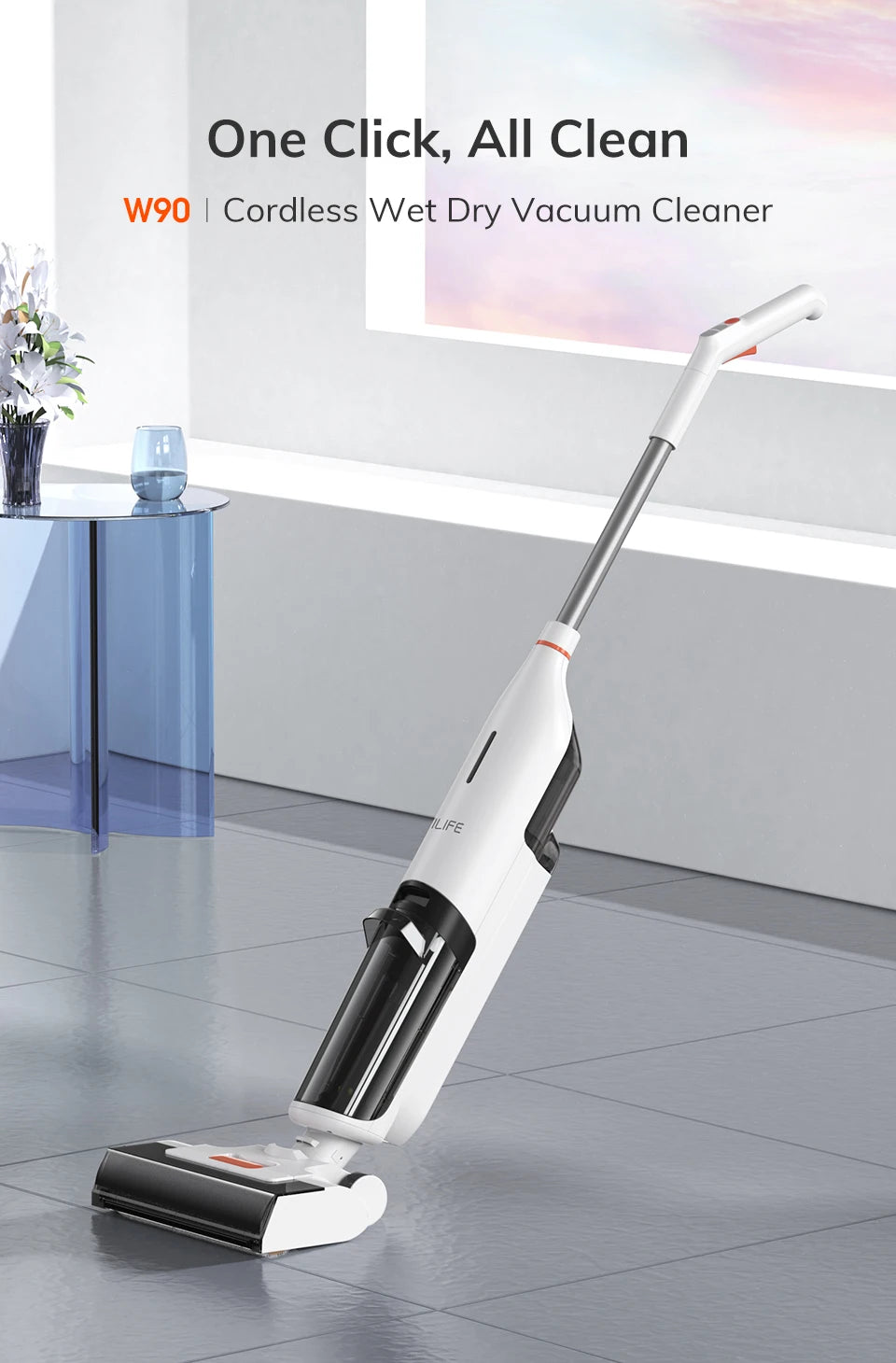 W90 Cordless Wet-Dry Smart Mop: Powerful Cleaning Made Easy