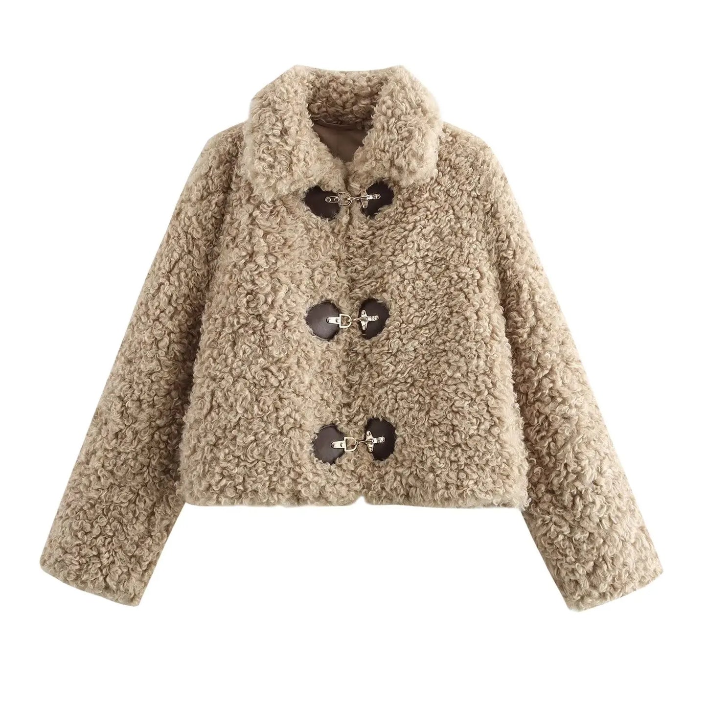 Chic Flip Collar Winter Jacket for Women