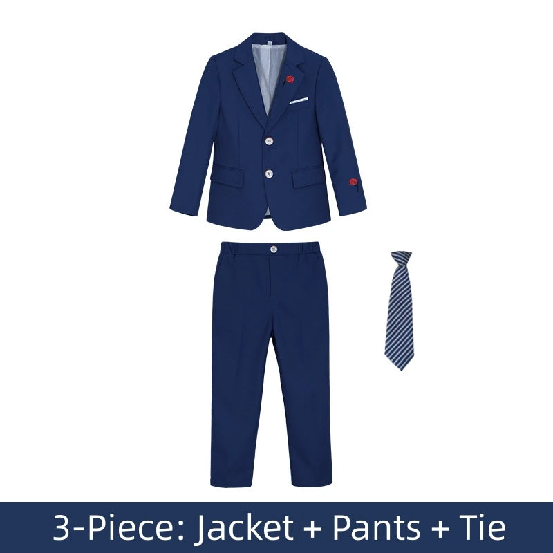 Little Boys’ Handsome Outfit – 3-Piece Suit for Weddings & Parties