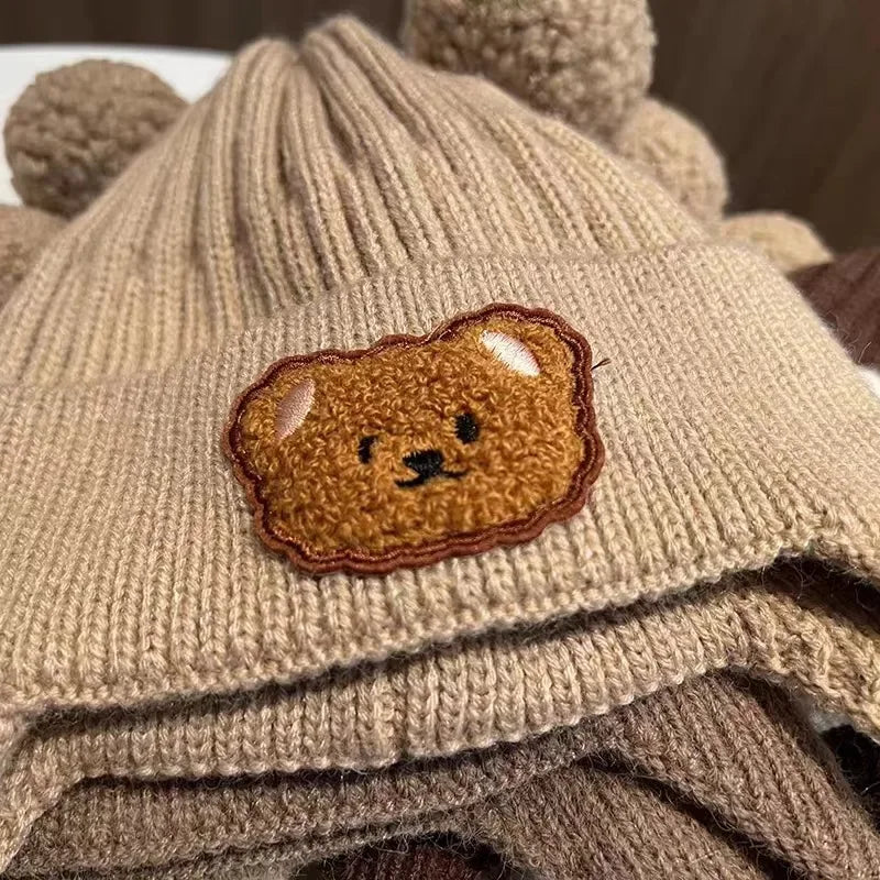 Baby Wool Hat – Cute Bear Ear Winter Knitted Cap