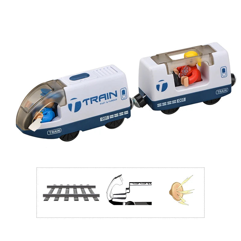 Electric Train Toy Set - Fits Standard Wooden Tracks & Railway Systems