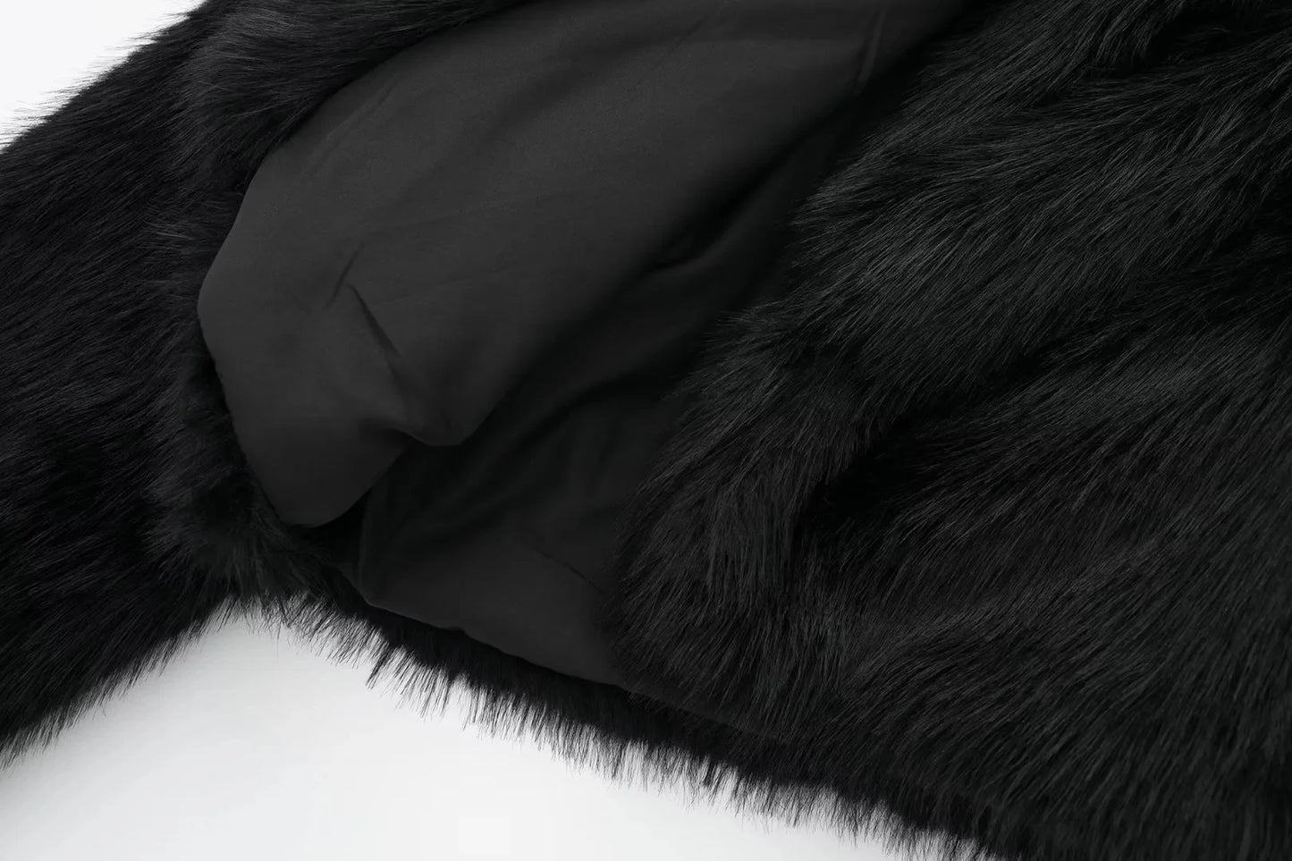 Cozy Black Faux Fur Outerwear – Trendy & Warm