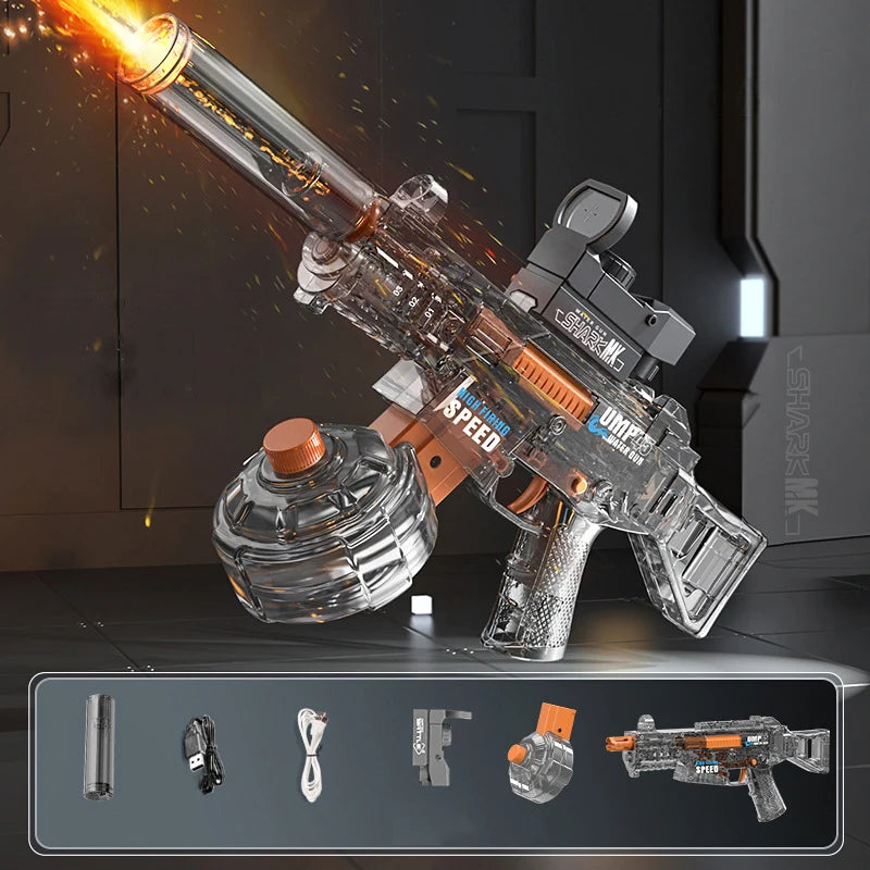 Electric water gun for adults by Ultra Shoppings, powerful automatic water blaster for outdoor summer beach fun and kids' water play.