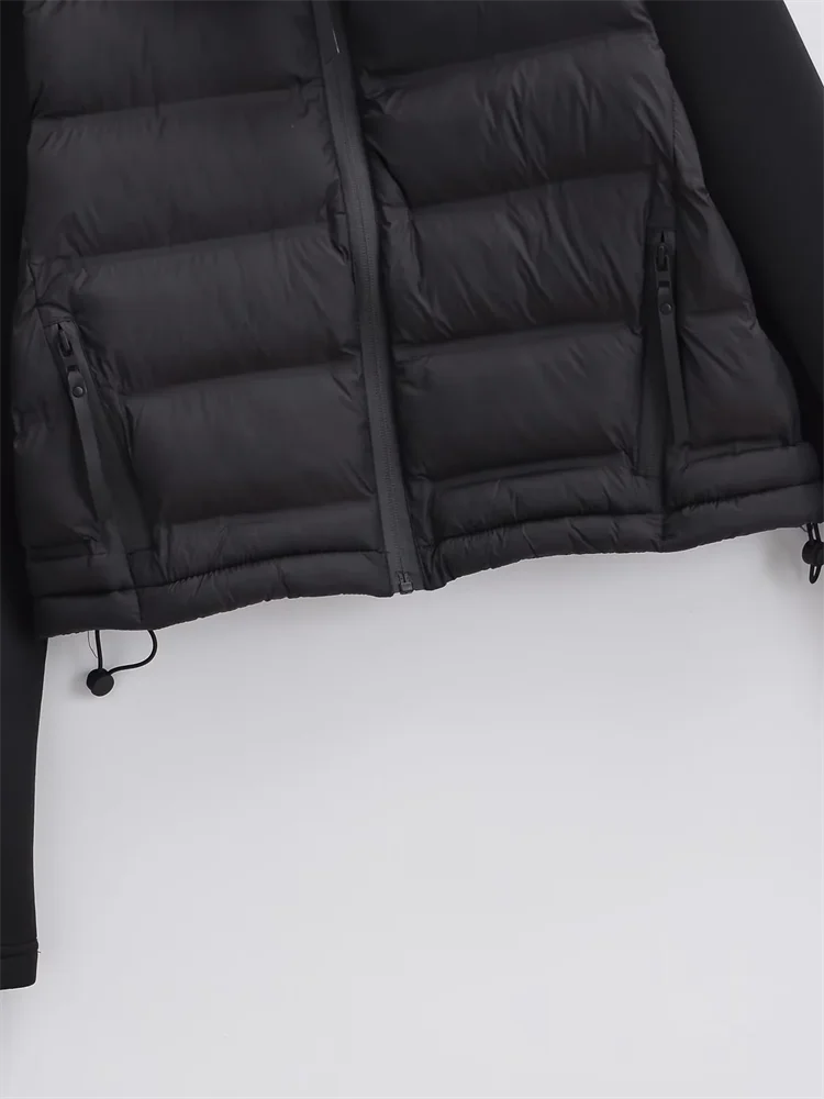 Modern Edge: Spliced Cotton Jacket with Stand Collar