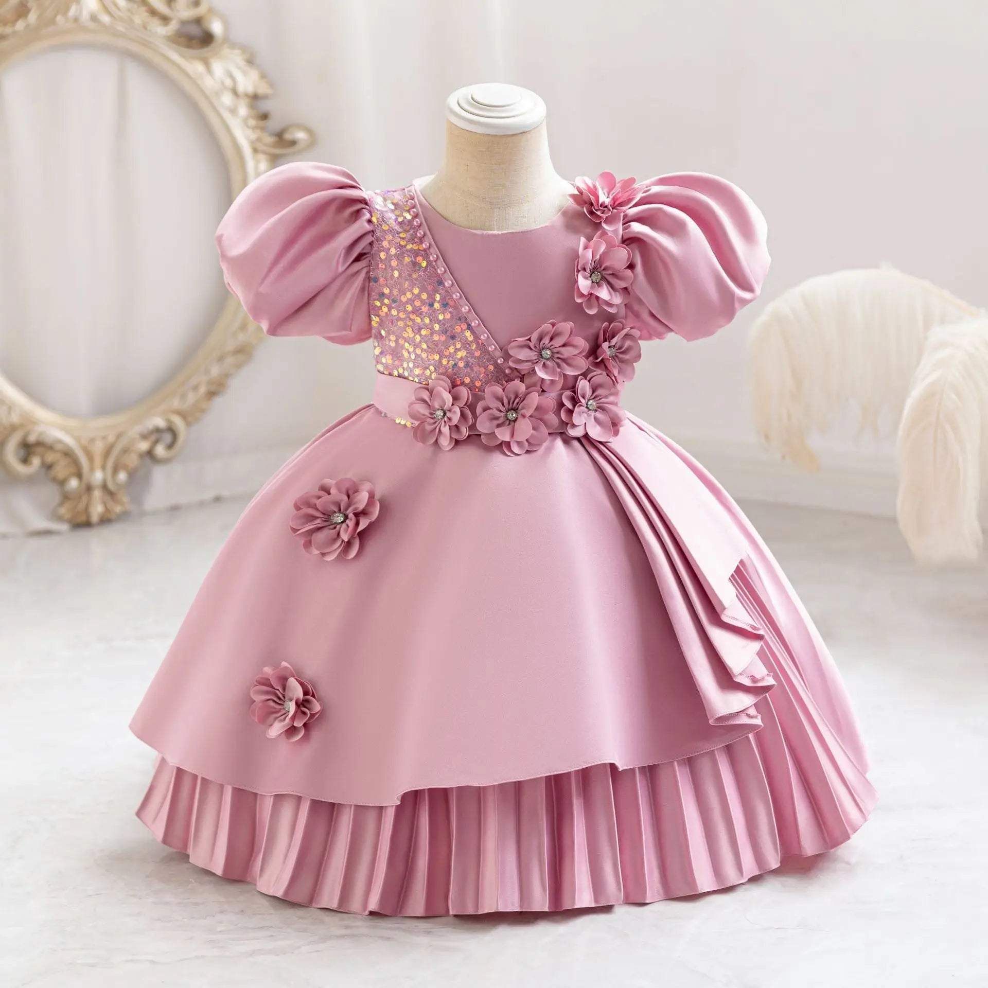 Cute Kids Formal Red Dress – Birthday & Events