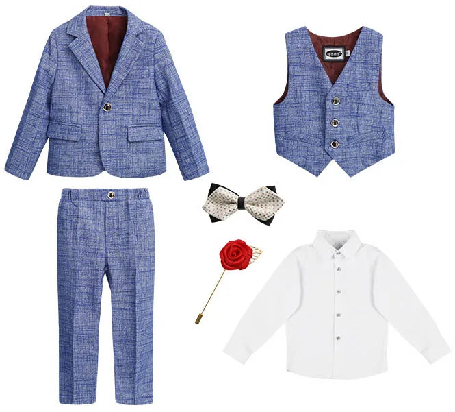Teen Boys’ Formal Plaid Suit – Multi-Piece Elegant Outfit