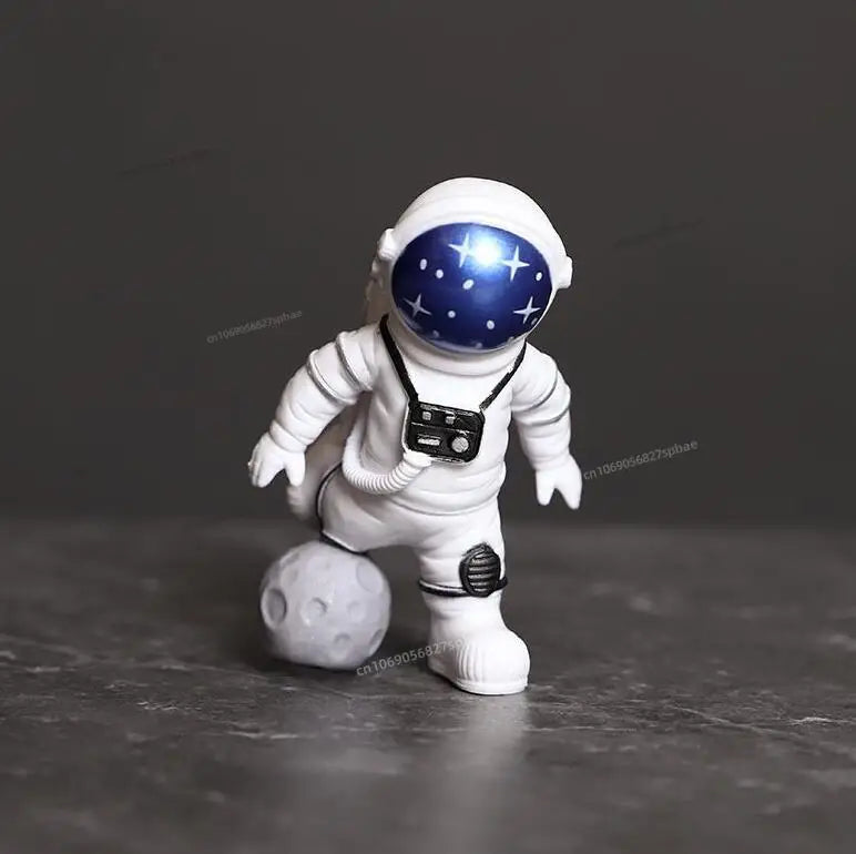 Cosmic Adventures: 4-Piece Astronaut Figurine Set for Kids & Home Decor