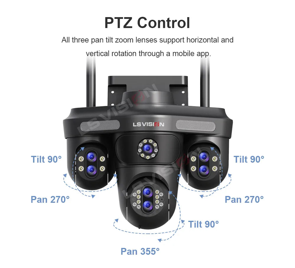 3/4 Screen WiFi PTZ Camera | 10X Zoom | AI Auto Tracking | Outdoor IP66 CCTV