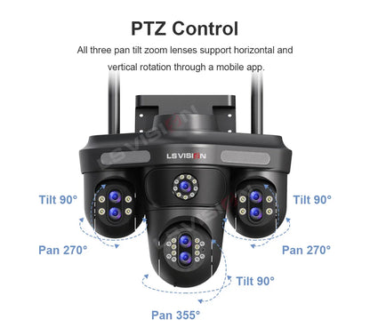 3/4 Screen WiFi PTZ Camera | 10X Zoom | AI Auto Tracking | Outdoor IP66 CCTV