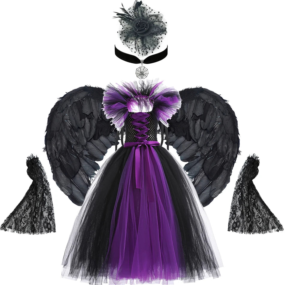 Luxury Halloween Costume – Girls Evil Role Dress