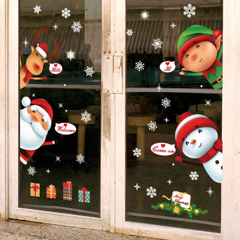 Festive Christmas Window Stickers: Santa, Snowflakes & Holiday Cheer