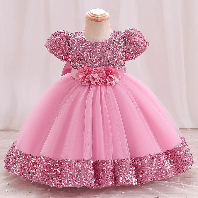 Toddler Princess Dress – Short Sleeve, Sparkly & Fluffy