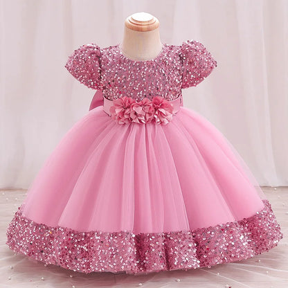 Toddler Princess Dress – Short Sleeve, Sparkly & Fluffy