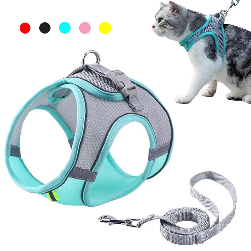 Adjustable Cat & Dog Harness Leash Set: Perfect for Outdoor Adventures