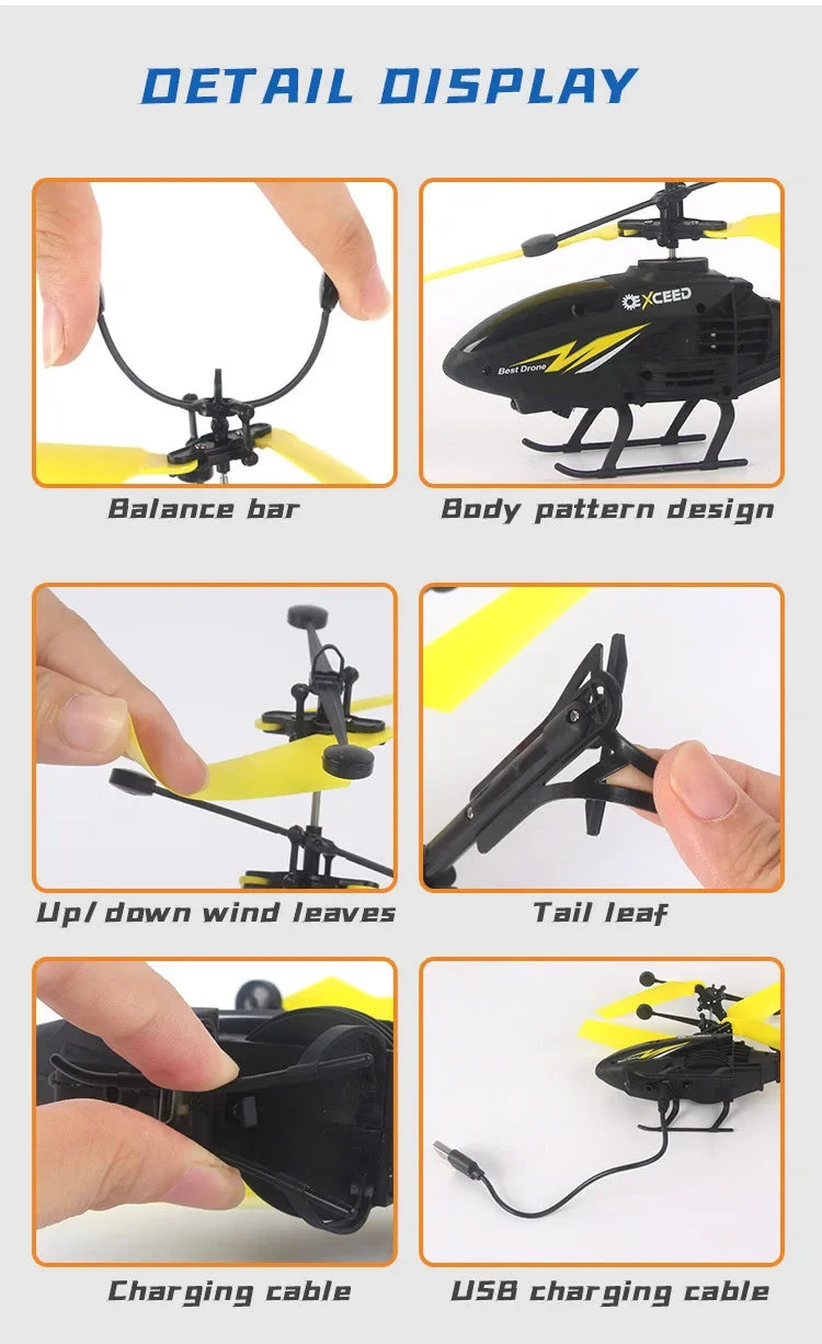 Wrist Induction Drone – Mini RC Helicopter for Kids with Impact Protection