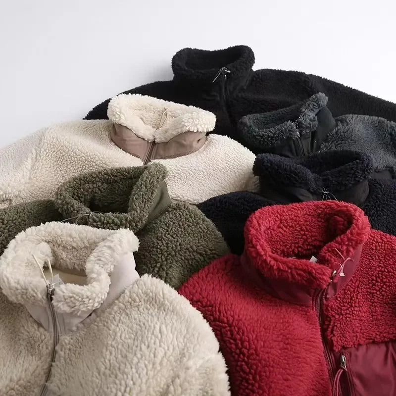 Unisex Fleece Jacket – Warm Windproof Autumn/Winter Coat