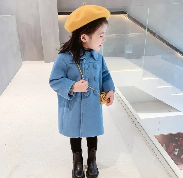 Warm Baby Girl Coat – Double-Breasted Winter Fashion
