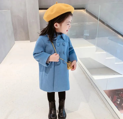 Warm Baby Girl Coat – Double-Breasted Winter Fashion
