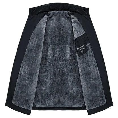 Stand Collar Puffer Jacket – Plush Thick Parka for Men