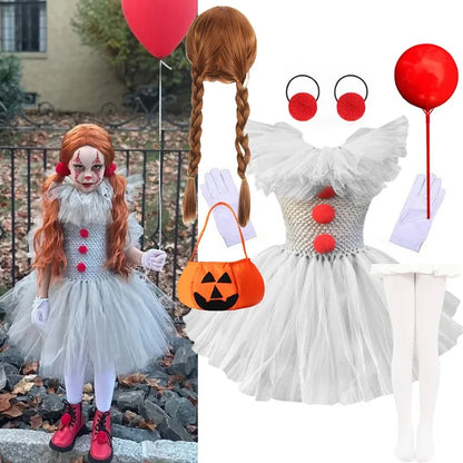 Children’s Horror Clown Outfit – Carnival & Halloween Party Set