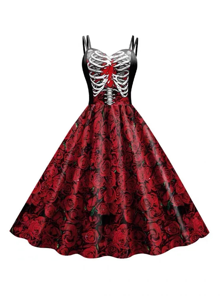 Scary Witch Skull Dress – Halloween Cosplay Outfit