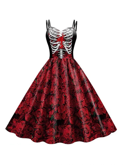 Scary Witch Skull Dress – Halloween Cosplay Outfit