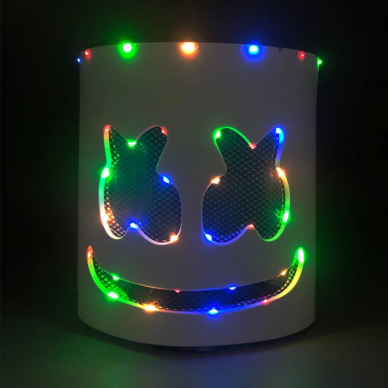 Halloween Light-Up Mask – Neon LED Marshmallow Headgear